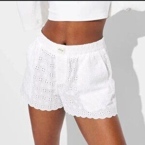 Wild Fable Eyelet Boxer Shorts | Women’s XXS | White | NWOT